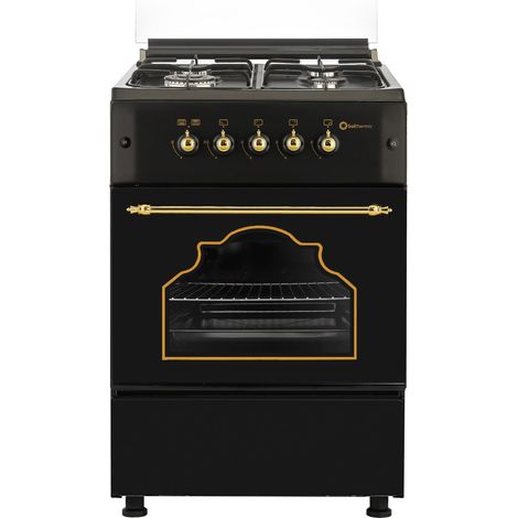 SOLTHERMIC COCINA GAS NEGRA RÚSTICA 50X55 F5S40G2RB