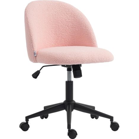 Chaise de Bureau Ergonomique Rose, Fauteuil Travail, Hauteur Réglable, Roulettes, Assise Rembourrée, Bureau, Maison, Étude, Salon (1/5)