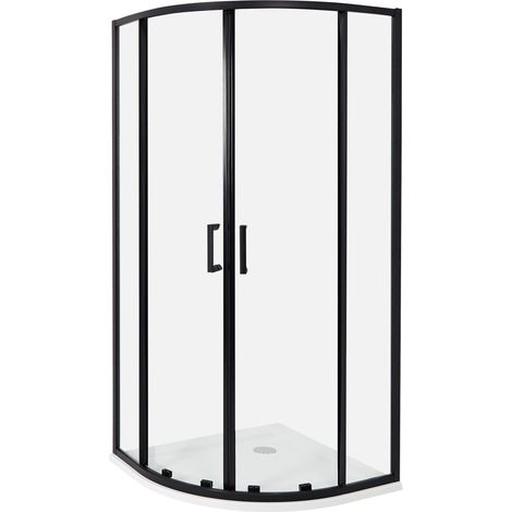 Shower Enclosure JUKATAN 900 x 900 x 1850 mm Black (1/5)