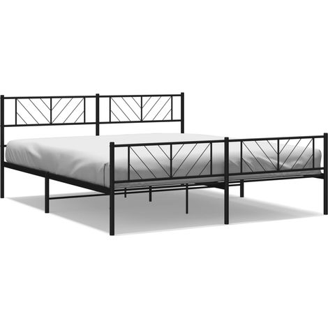 Maison Exclusive - Cadre de lit métal sans matelas avec pied de lit noir 180x200cm (1/5)