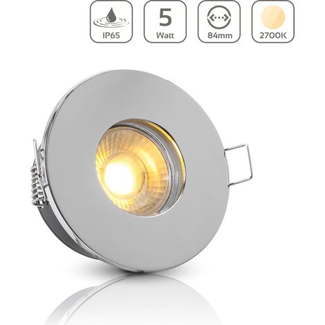 Einbauspot IP65 rund - Farbe: Chrom - LED Leuchtmittel:  GU10 5W warmweiß (1/5)