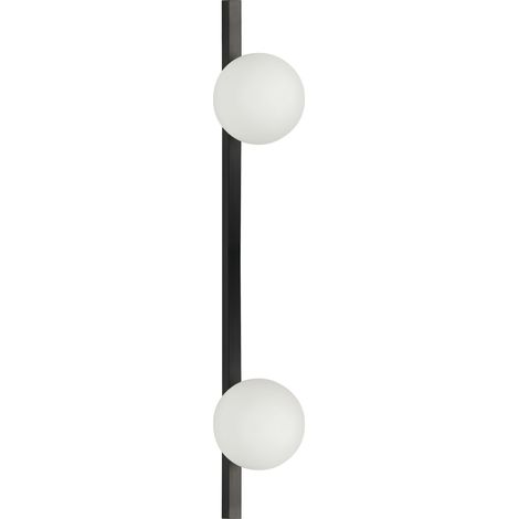 Lámpara de pared de vidrio negro blanco 85 cm metal aplique pantallas globo Isabella