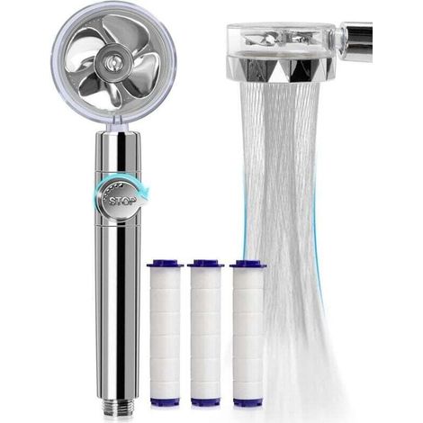 Soffione doccia ad alta pressione, soffione doccia a risparmio idrico, soffione doccia anticalcare per bagno con tubo flessibile e 3 filtri in cotone - Crezuo