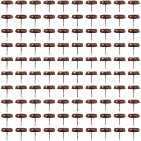 100 patins en plastique pour le dessous des pieds de chaises, de tables et de meubles, ainsi que des clous antidérapants pour les sols et les meubles en bois. (1/5)