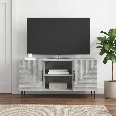 TV-Schränk Betongrau 102 x 34,5 x 50 cm Holzwerkstoff (1/5)