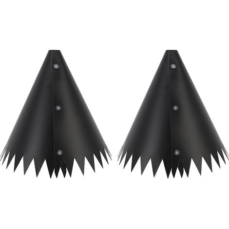 Déflecteur anti-écureuil circulaire pour mât mangeoire oiseaux jardin PVC protecteur noir 40.6 cm / 16 pouces (1/5)