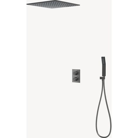Thermostatisches Deckeneinbau-Duschsystem - Gun Metall (1/4)