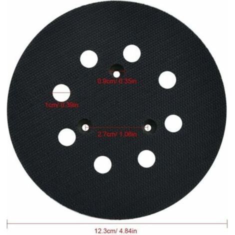 Plateau de Ponçage 125mm Disques de Ponçage à 8 Trous Patin Ponceuse Makita 5 Pouces pour Makita BO 5010, 5030, 5031, 5041, DeWalt DW420, DW421, Porter Cable 390, 382, 343 (1/4)