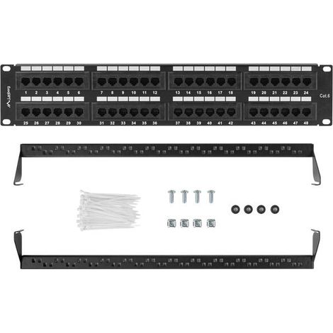 Lanberg PPU6-2048-B Panel de Parcheo 48 Puertos Negro 2U (1/4)