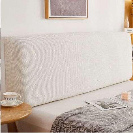 Housses de Tête de lit, 140-170cm Housse de Protection pour tête de lit Extensible Anti-poussière pour Chambre à Coucher,Beige (1/5)