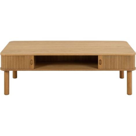 Table basse rectangulaire 3 niches de rangement L130 - GAYNEL (1/5)