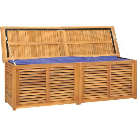 Box portaoggetti da giardino e borsa 175 x 50 x 53 cm legno massello di teak 020013132