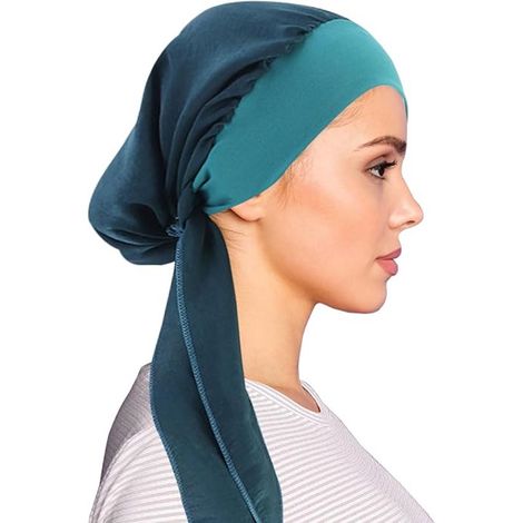 Bufanda, pañuelo para la cabeza y turbante de seda suave para mujer, cobertura transpirable y cómoda para la cabeza durante quimioterapia general (1/5)