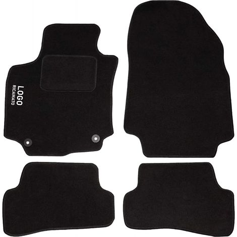 LUPEX SHOP - Tappetini auto compatibili per Captur con 2 clip di fissaggio, in moquette nera, anteriori e posteriori (1/3)