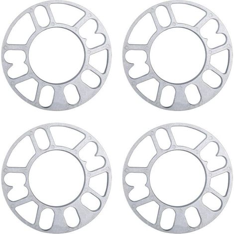 4 Pcs Entretoises De Roues En Alliage Aluminium, joints de moyeu de roue élargis modifiés, elargisseur de voie, 3mm d'épaisseur entretoises de roue universelles (1/5)