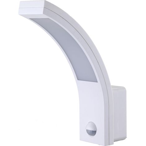 Luminaire de façade LED avec détecteur de mouvement 140° PIR, 15W, 1000lm, capteur crépusculaire, IP54 - pour extérieur, applique murale, éclairage extérieur - blanc (1/5)