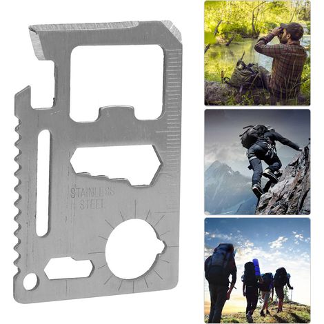 10 Pièces Couteau de Poche Multifonction pour Randonnée et Survie, Outil Compact de Camping (Lame Simple)
