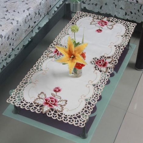 Nappe - MOMOTOU - Rectangulaire - 40x85cm - Tissu satiné - Lavable (1/4)
