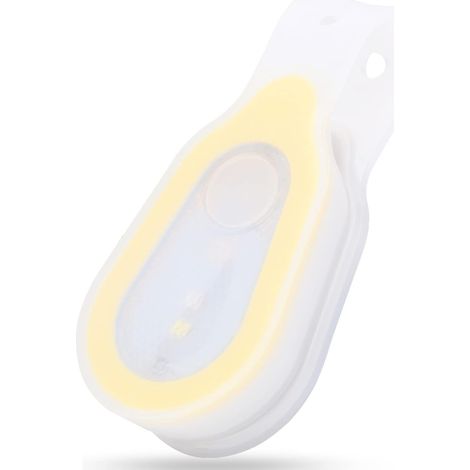 Lampe de Poche veilleuse,Clip de Lampes de Poche LED, Mini veilleuse LED Portable avec Bouton en Silicone pour Le Camping, la randonnée, la Promenade de Chien, la Course, l'escalade(Jaune), Clip (1/5)