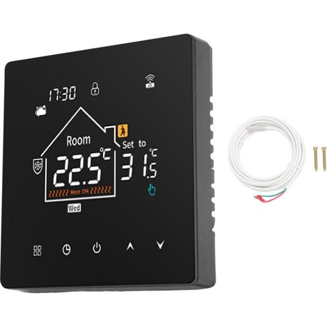 Eosnow Thermostat numérique, écran tactile couleur LCD Programmable sur 7 jours, avec fonction de mémoire de données, pour maison, hôtel, bureau, modèle régulier (1/4)