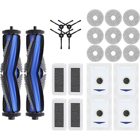 Accessoires pour aspirateur robot Ecovacs Debot N30 Omni / N30 Pro Omni : brosse principale, filtre HEPA, chiffon, sac à poussière (kit de pièces détachées). (1/5)