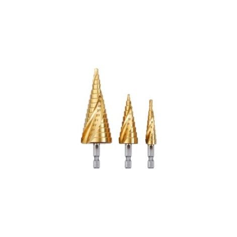 Set mit 3 HSS-Edelstahl-Senkbohrern, 4-12/20/32 mm, dreieckig-konisch, Titan, mit Crezuo