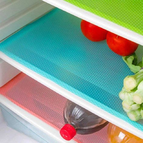 Lot de 12 Tapis de réfrigérateur imperméables et antidérapants en EVA pour réfrigérateur, tiroirs, étagères, armoires, Rangement de Cuisine 3 Bleus 3 Verts 2 Rouges, Taille M (1/5)