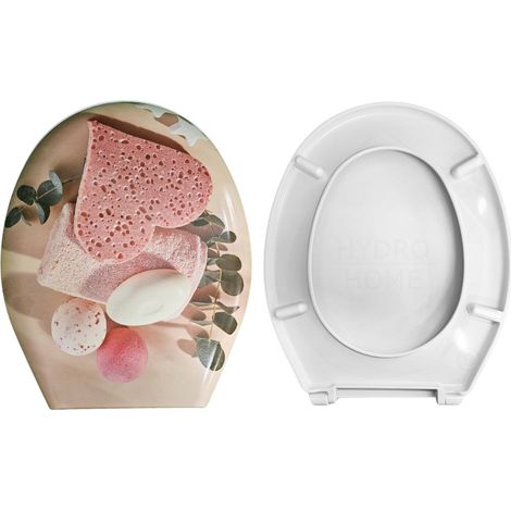 Copriwater Universale Ovale Stampato Terapy compatibile con vari modelli termoindurente bianco (1/4)