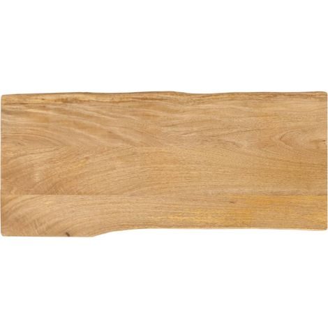 Tischplatte mit Baumkante 80x40x3,8 cm Massivholz Mango
