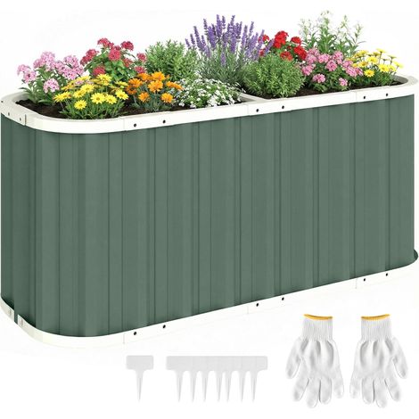 Pot de fleurs / bac à fleurs de jardin de qualité supérieure, conçu pour la culture de plantes, fleurs ou légumes. Fabriqué avec des matériaux résistants aux intempéries, il est idéal pour votre ja... (1/5)