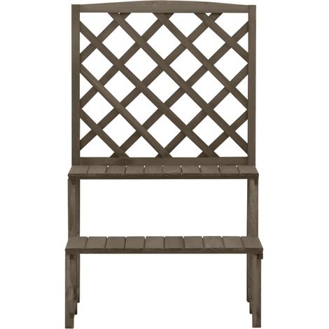 Maison Exclusive - Blumentreppe mit Rankgitter Grau 70x42x115cm M
