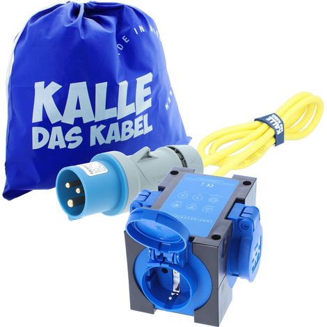 Kalle Adapterkabel CEE 230V 16A 2,5mm² auf Zelt Edition Extreme Signal Gelb IP44 1,5 Meter
