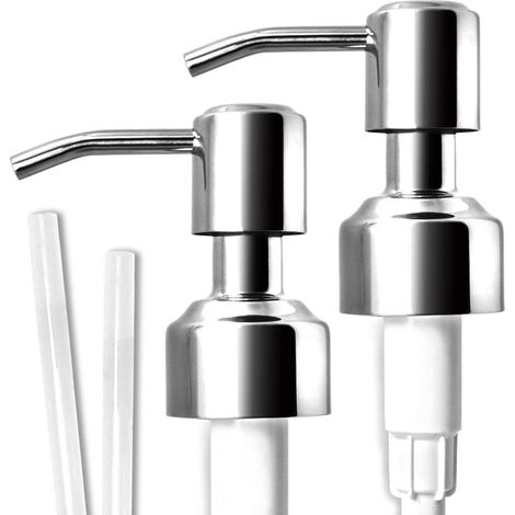 Ersatz-Seifenpumpe aus Edelstahl mit präziser Dosierung, passend für 1-Liter-Flaschen, 2er-Pack – AquaForge (1/5)