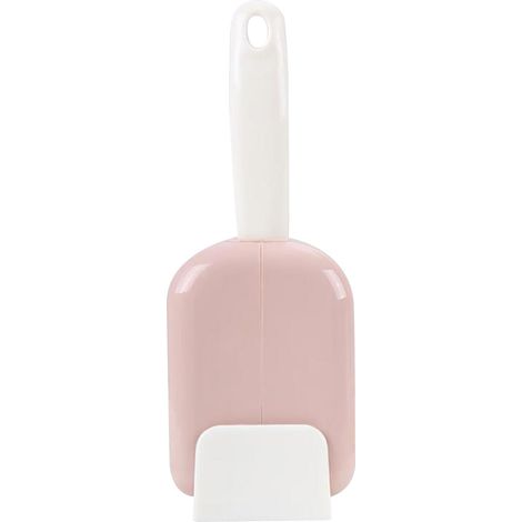 Rice Spoon with Stand Holder Vertical Rice Large Spoon Automatic Opening Closing Standing Storage Scoop Rack Kitchen Tool Pink