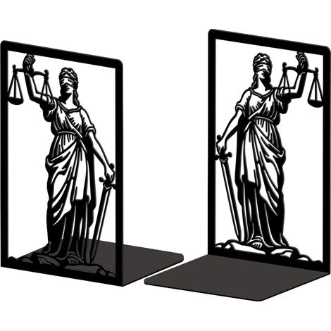 Lot de 2 Serre-Livres Métal Déesse De La Justice Thémis Décoratif (1/5)
