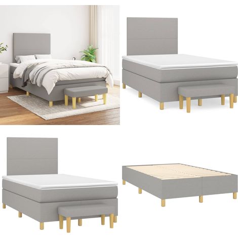Boxspringbett mit Matratze Hellgrau 120x200 cm Stoff - Boxspringbett - Doppelbett - Bettenrahmen - Schlafraum - Wohnbereich - Home & Living (1/5)