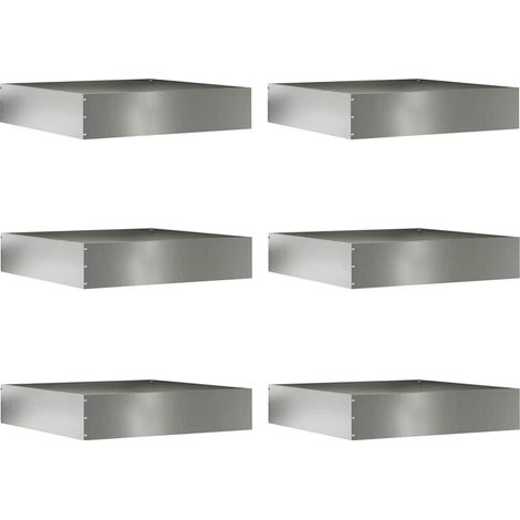 Lawn Edging 6 pcs Silver 60 x 60 x 13 cm Galvanised Steel vidaXL