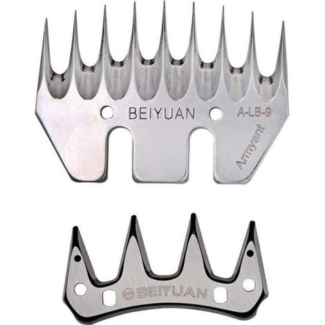 M.Z.A 9 Teeth Straight Sheep Shearing Blade and Combs Replacement Goat Shearing Blades for Electric Wool Shears (1/4)