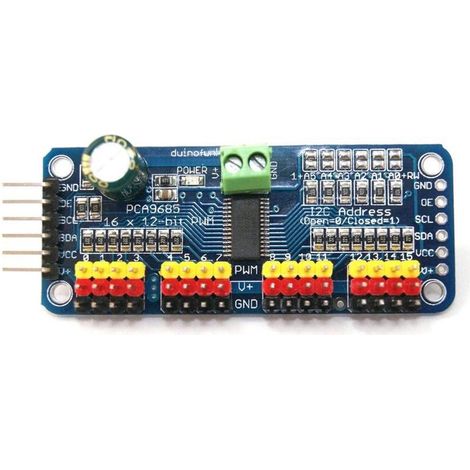 Controlador servos 16 canales de 12 bits pwm I2c pca9685 [COMPATIBLE ARDUINO] (1/2)