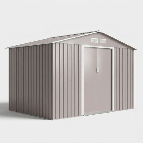 Gartenhaus aus verzinktem Stahl in Grau 277 x 195 x 193 cm Kelan (1/5)