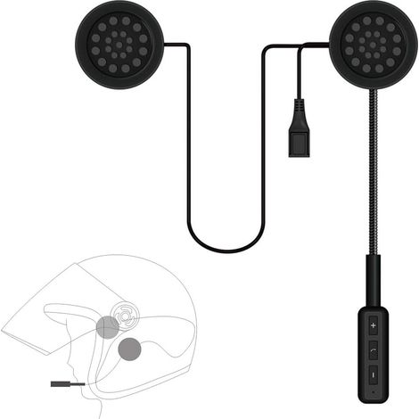 Auriculares de Casco para Motocicleta, Bluetooth 5.0+Auriculares EDR, inalámbricos, Manos Libres, con micrófono Music Call Control (1/5)