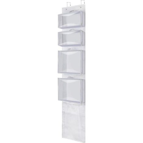 Organisateur de porte et rangement pour jouets, boîte de rangement suspendue pour chambre d'enfant, armoire murale, sac pour peluches, blanc (1/4)