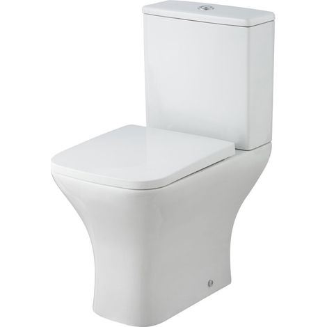 Compact Rimless Close Coupled Toilet, Cistern & Soft Close Seat - TOILETSET7 (1/2)