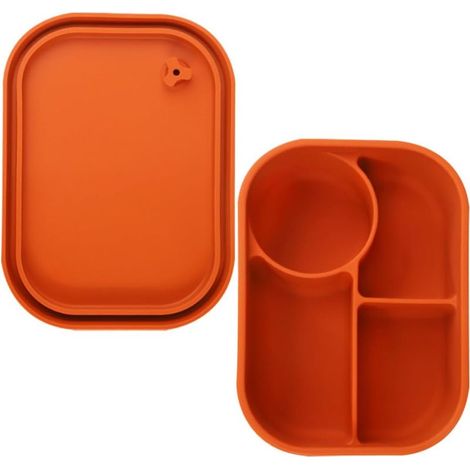 Boîte à bento en silicone orange Anneome, idéale pour le camping (1/5)