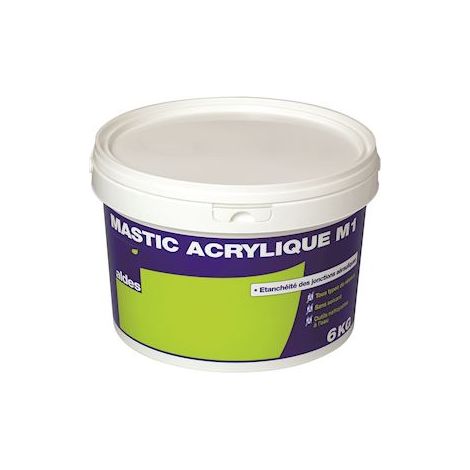 mastic acrylique - pot de 6 kg - aldes 11091078