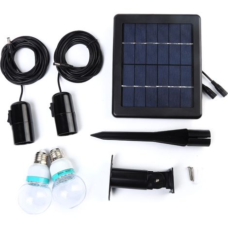 Kit d'ampoules solaires 2-en-1 LED 6V 3W pour jardin extérieur avec câble (1/5)