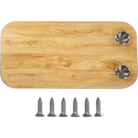 Tablette en bois massif pour bateau avec 2 porte-gobelets, panneau amovible rectangulaire jaune pour camping-car, caravane, bateau et yacht (1/5)