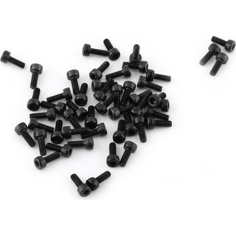 Schwarze M3-Sechskantschrauben, durchgehend mit Gewinde, Packung mit 50 Stück (M3 x 8 mm)