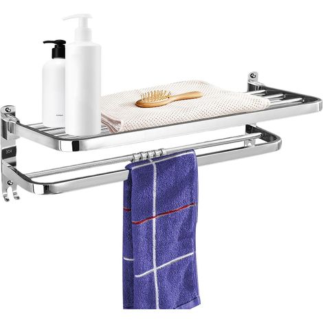 Porte-serviettes mural double pliable pour salle de bain (1/5)