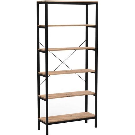 LIBRERIA ''INDUSTRIAL'' DIM.: 80X30x180CM. COLORE QUERCIA